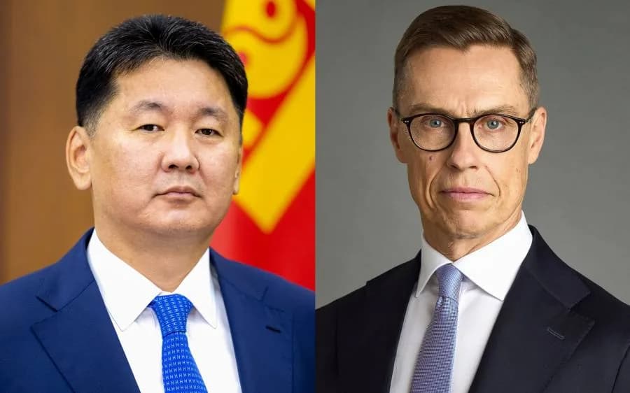 Mongolian President U. Khurelsukh and Finnish President Alexander Stubb. Photo: Montsame