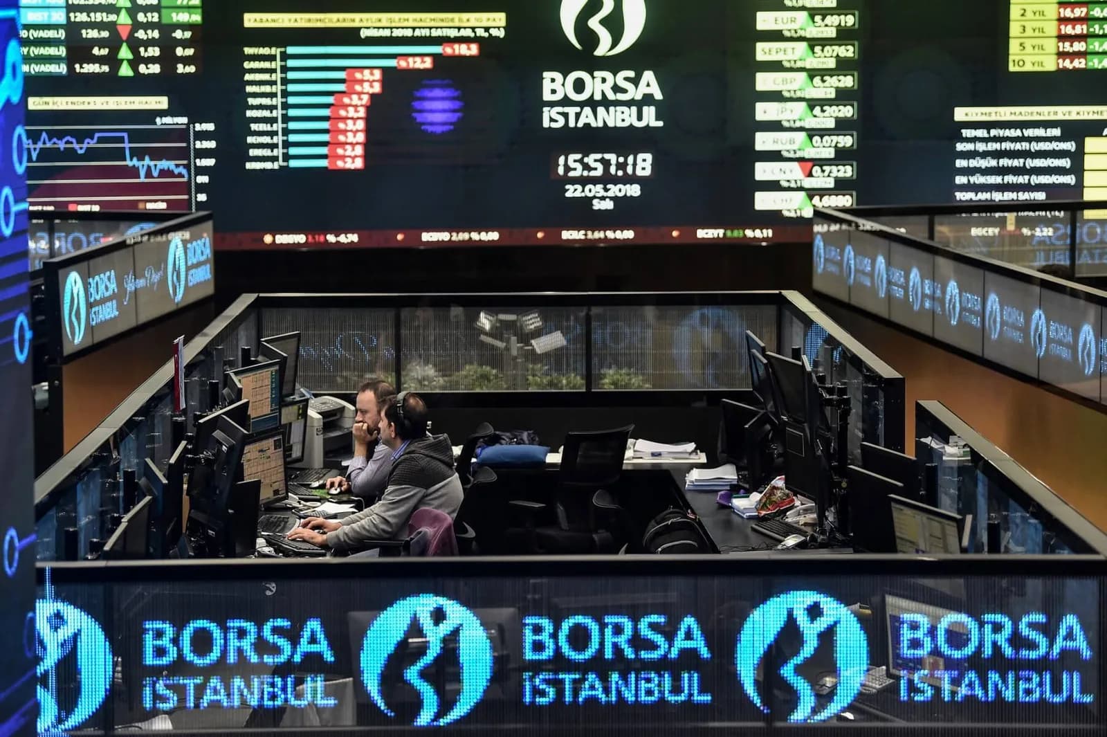 Borsa Istanbul хөрөнгийн биржийн арилжааны танхим. Зураг: Turkish Minute