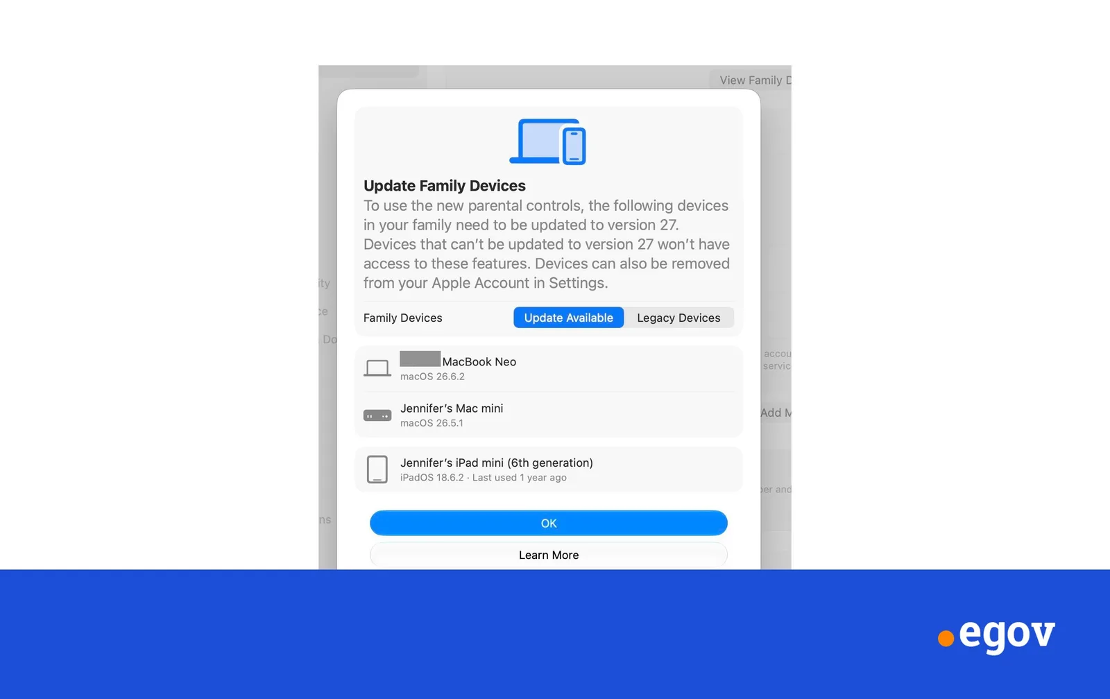 I can’t use Apple’s new Screen Time on my daughter’s iPhone because my son won’t update his MacBook