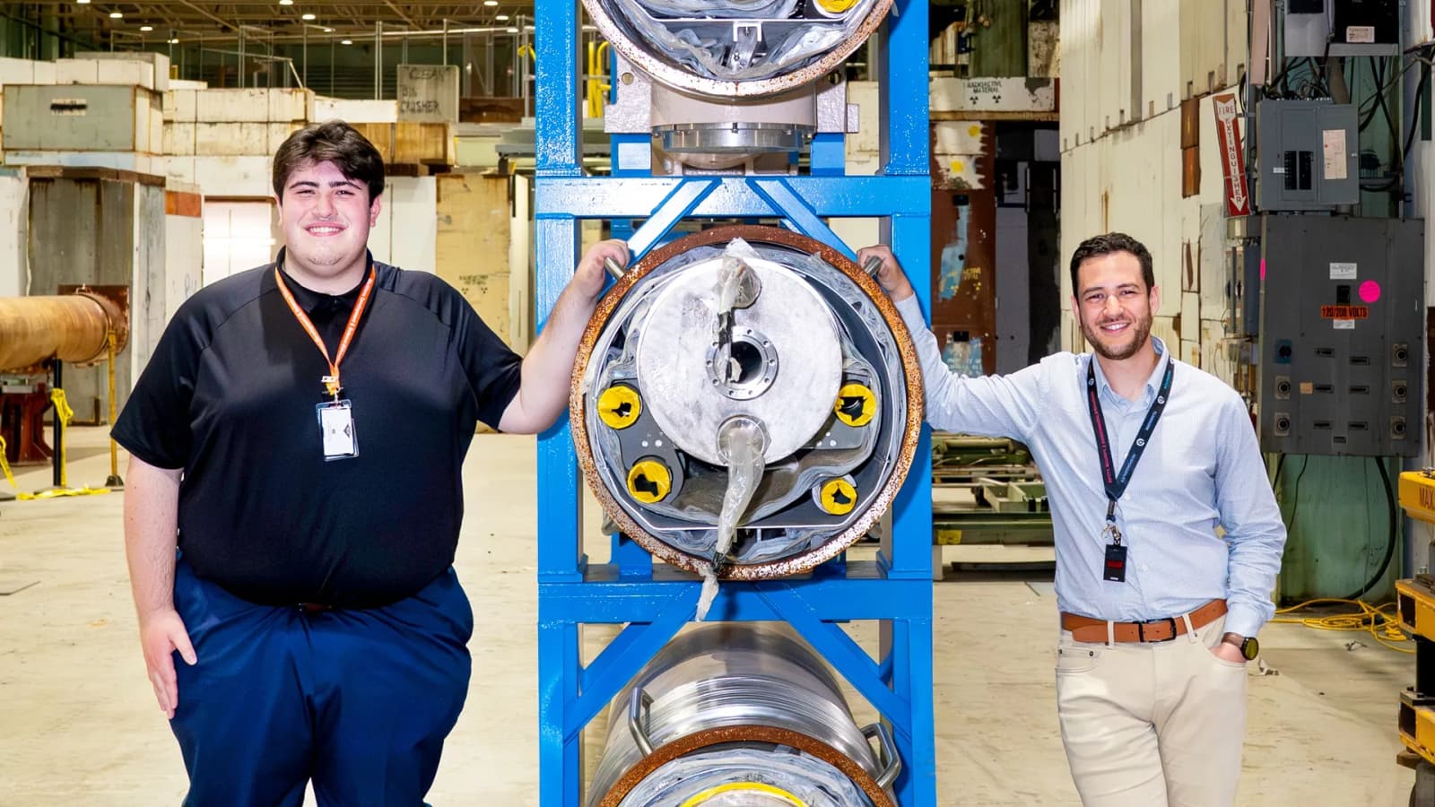 World’s first electron-ion collider receives 45,000-pound magnet storage stands