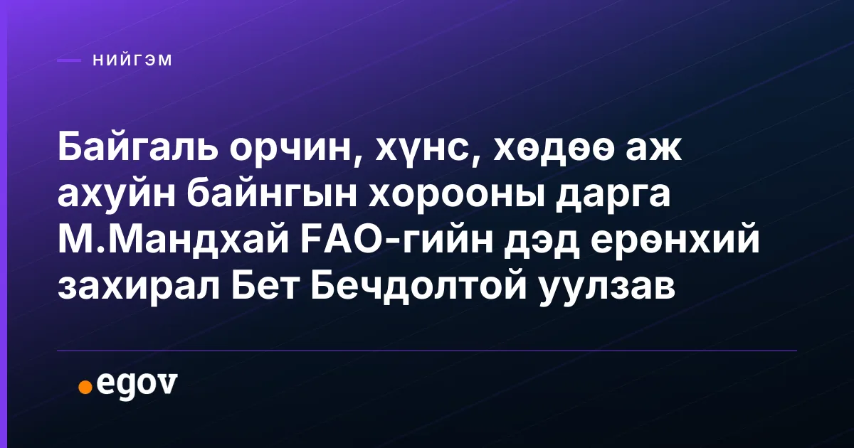 Байгаль орчин, хүнс, хөдөө аж ахуйн байнгын хорооны дарга М.Мандхай FAO-гийн дэд ерөнхий захирал Бет Бечдолтой уулзав