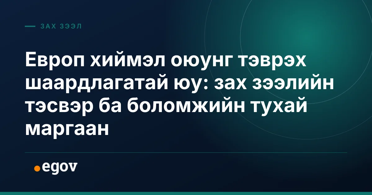 Европ хиймэл оюунг тэврэх шаардлагатай юу: зах зээлийн тэсвэр ба боломжийн тухай маргаан