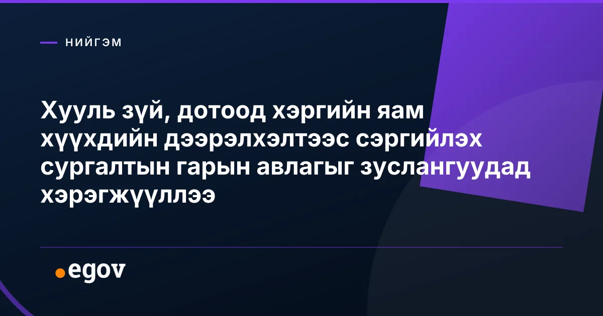 Хууль зүй, дотоод хэргийн яам хүүхдийн дээрэлхэлтээс сэргийлэх сургалтын гарын авлагыг зуслангуудад хэрэгжүүллээ