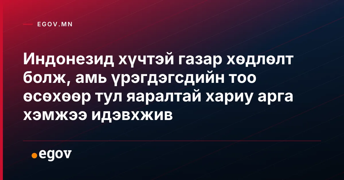 Индонезид хүчтэй газар хөдлөлт болж, амь үрэгдэгсдийн тоо өсөхөөр тул яаралтай хариу арга хэмжээ идэвхжив