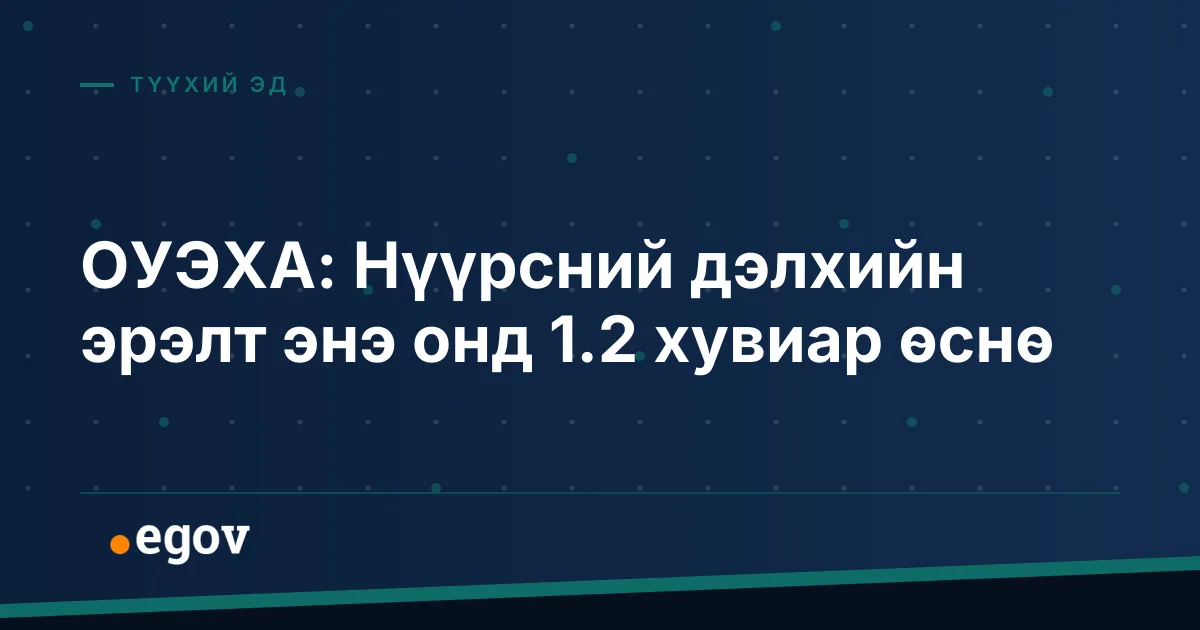 ОУЭХА: Нүүрсний дэлхийн эрэлт энэ онд 1.2 хувиар өснө