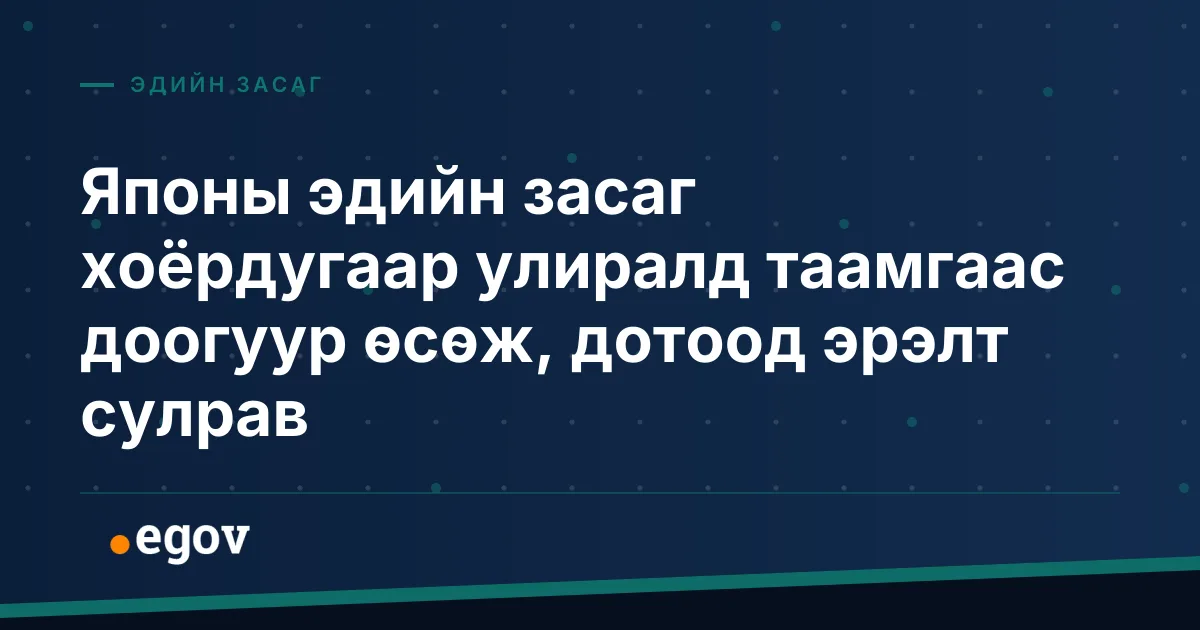 Японы эдийн засаг хоёрдугаар улиралд таамгаас доогуур өсөж, дотоод эрэлт сулрав