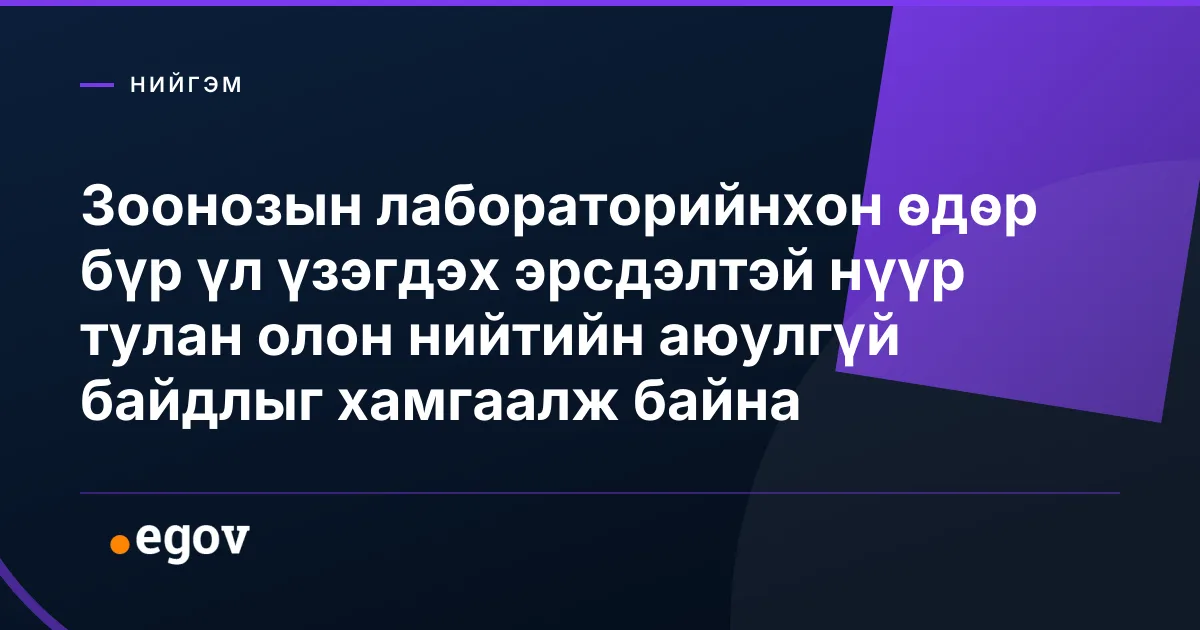 Зоонозын лабораторийнхон өдөр бүр үл үзэгдэх эрсдэлтэй нүүр тулан олон нийтийн аюулгүй байдлыг хамгаалж байна