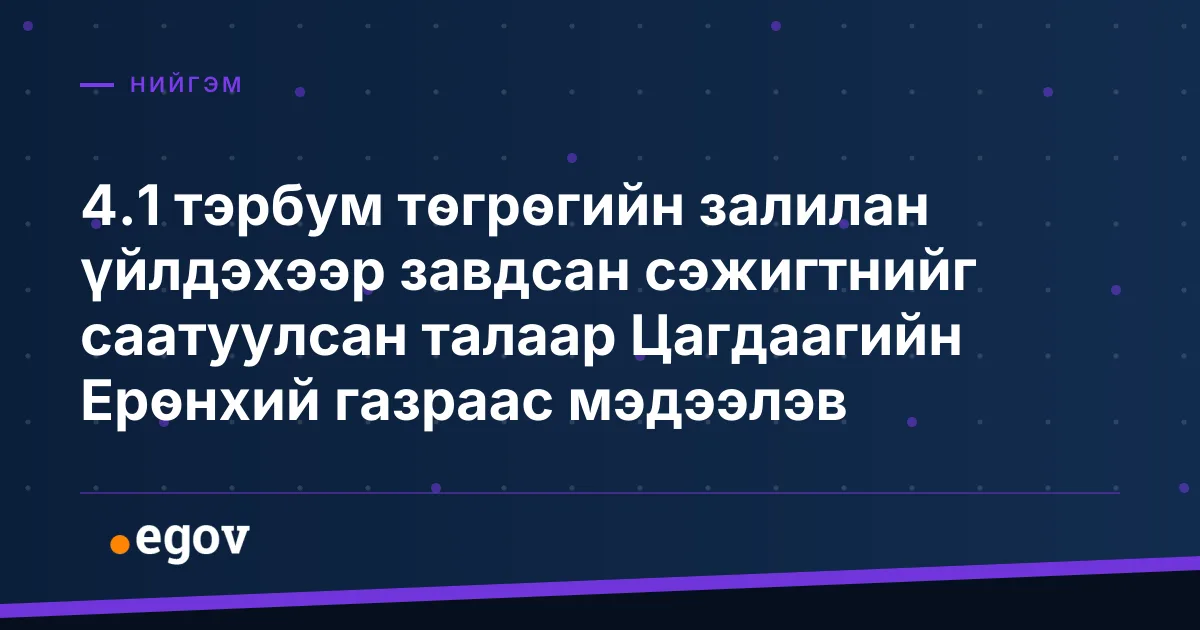 4.1 тэрбум төгрөгийн залилан үйлдэхээр завдсан сэжигтнийг саатуулсан талаар Цагдаагийн Ерөнхий газраас мэдээлэв