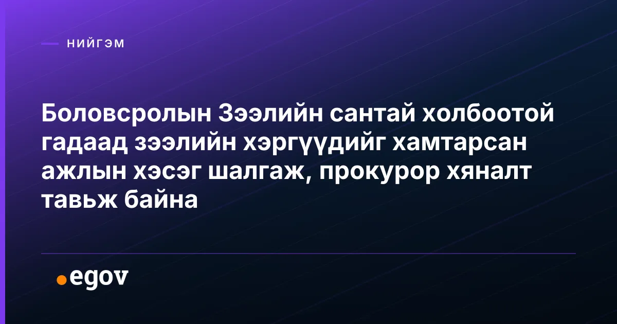Боловсролын Зээлийн сантай холбоотой гадаад зээлийн хэргүүдийг хамтарсан ажлын хэсэг шалгаж, прокурор хяналт тавьж байна