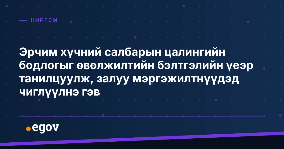 Эрчим хүчний салбарын цалингийн бодлогыг өвөлжилтийн бэлтгэлийн үеэр танилцуулж, залуу мэргэжилтнүүдэд чиглүүлнэ гэв