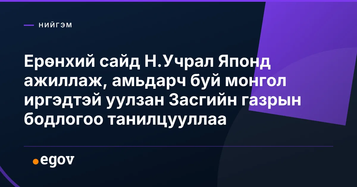 Ерөнхий сайд Н.Учрал Японд ажиллаж, амьдарч буй монгол иргэдтэй уулзан Засгийн газрын бодлогоо танилцууллаа