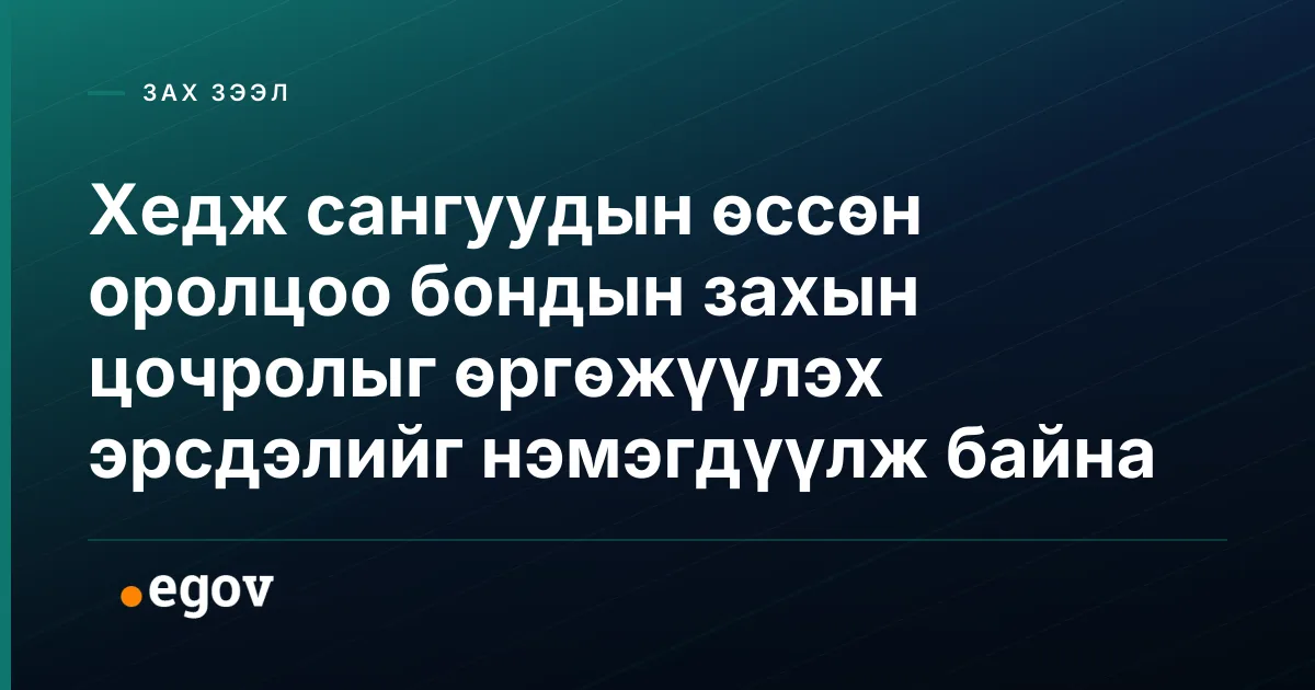 Хедж сангуудын өссөн оролцоо бондын захын цочролыг өргөжүүлэх эрсдэлийг нэмэгдүүлж байна
