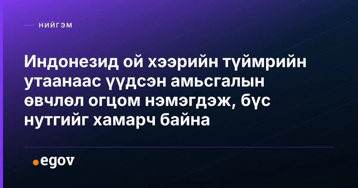 Индонезид ой хээрийн түймрийн утаанаас үүдсэн амьсгалын өвчлөл огцом нэмэгдэж, бүс нутгийг хамарч байна