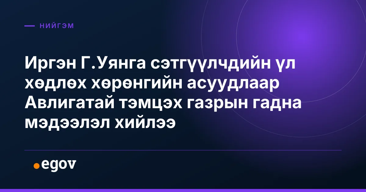Иргэн Г.Уянга сэтгүүлчдийн үл хөдлөх хөрөнгийн асуудлаар Авлигатай тэмцэх газрын гадна мэдээлэл хийлээ