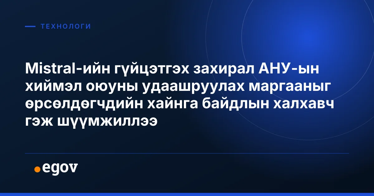 Mistral-ийн гүйцэтгэх захирал АНУ-ын хиймэл оюуны удаашруулах маргааныг өрсөлдөгчдийн хайнга байдлын халхавч гэж шүүмжиллээ