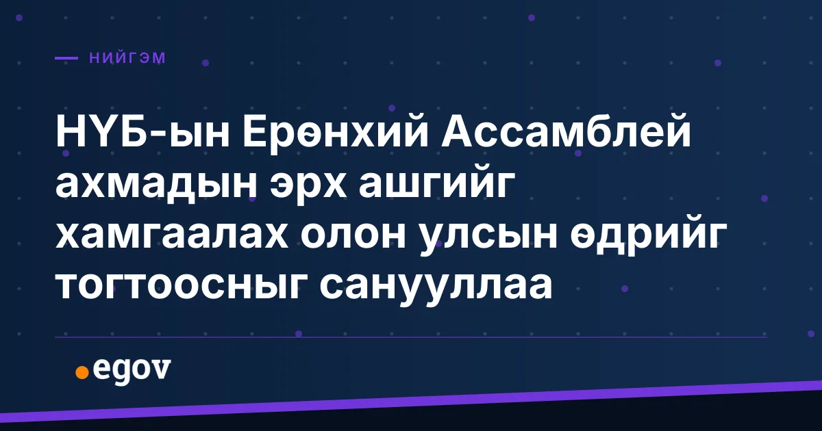 НҮБ-ын Ерөнхий Ассамблей ахмадын эрх ашгийг хамгаалах олон улсын өдрийг тогтоосныг санууллаа