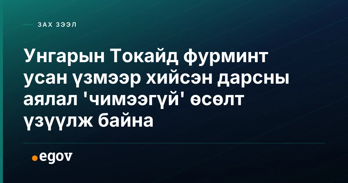 Унгарын Токайд фурминт усан үзмээр хийсэн дарсны аялал 'чимээгүй' өсөлт үзүүлж байна
