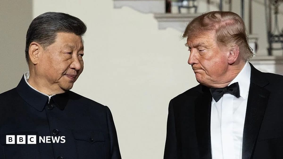 Си Цзиньпин, Дональд Трамп — АНУ-Хятадын уулзалт — Эх сурвалж: BBC (https://www.bbc.co.uk/news/articles/cxp84g2ly1mjo)