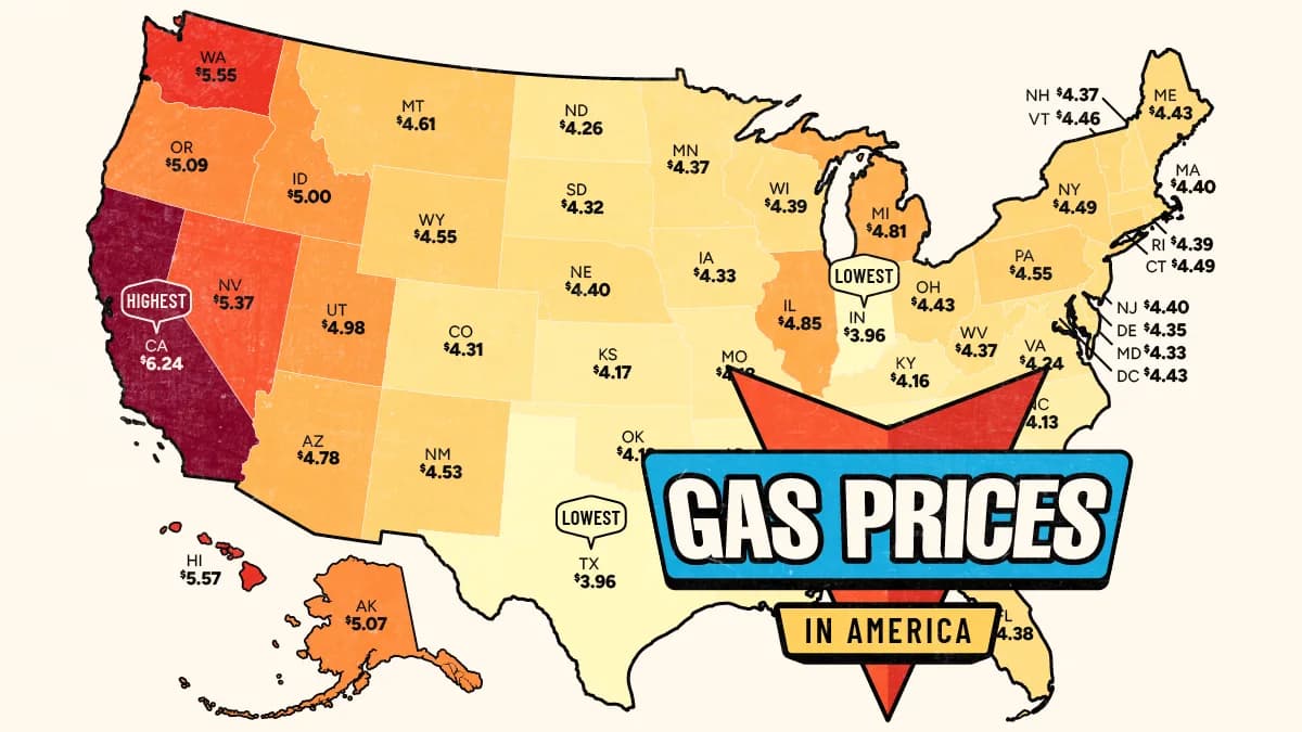 Mapped: Gas Prices by U.S. State in 2026