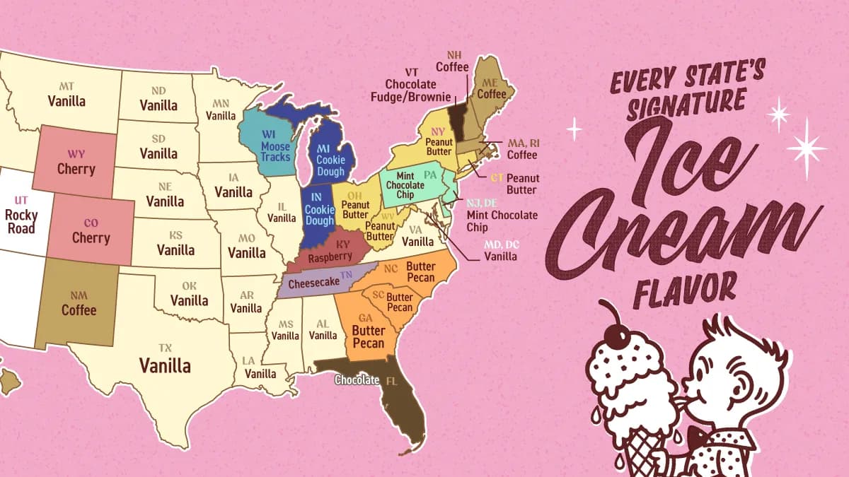 Mapped: Every State’s Signature Ice Cream Flavor