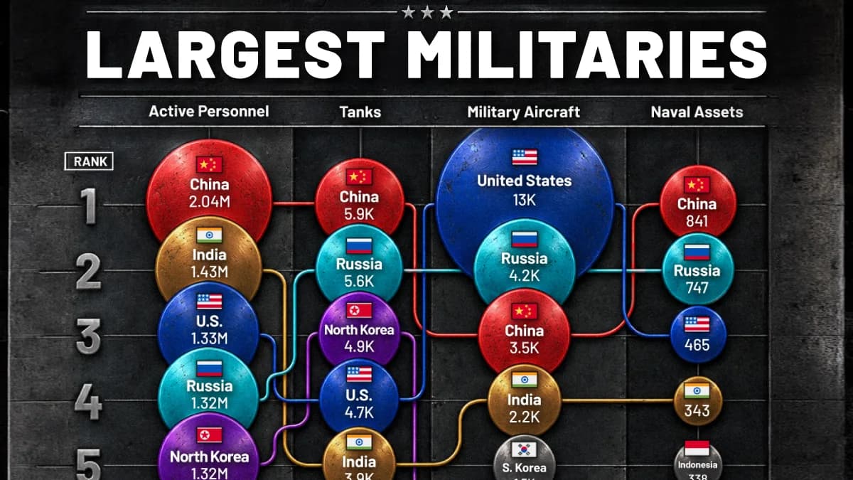 The World’s Largest Militaries, by Four Different Measures