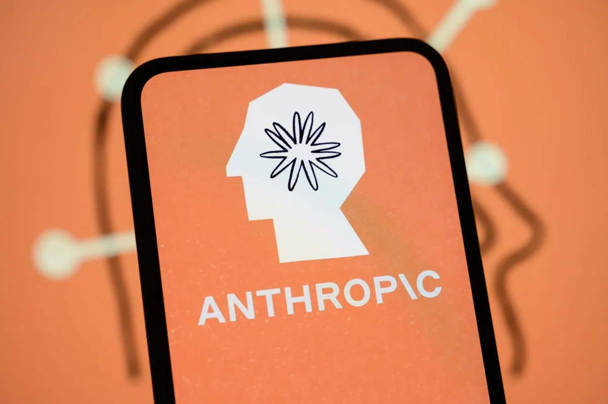 Anthropic logo displayed on a smartphone screen