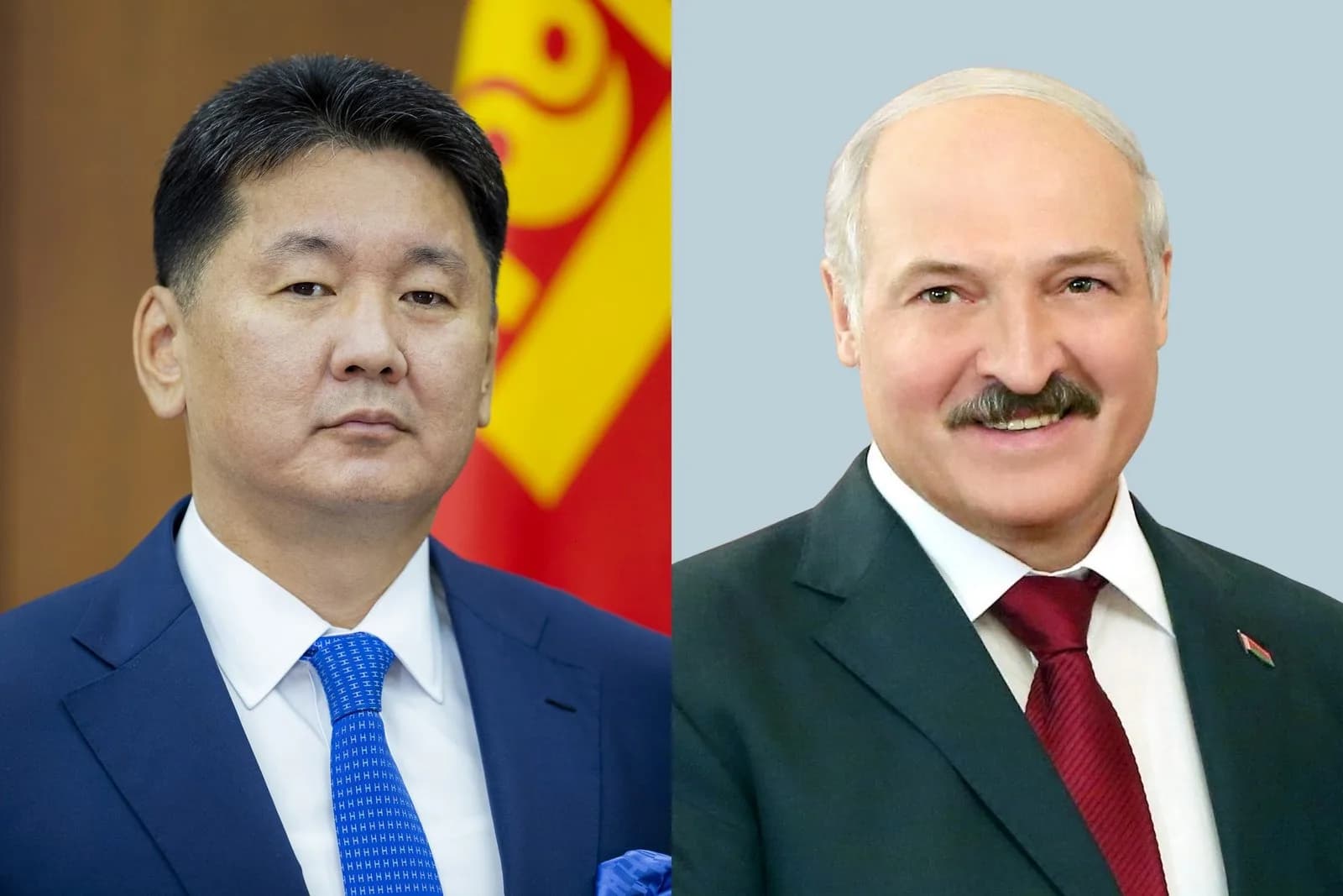 Mongolian President U. Khurelsukh and Belarusian President Alexander Lukashenko. Photo: iKon.mn