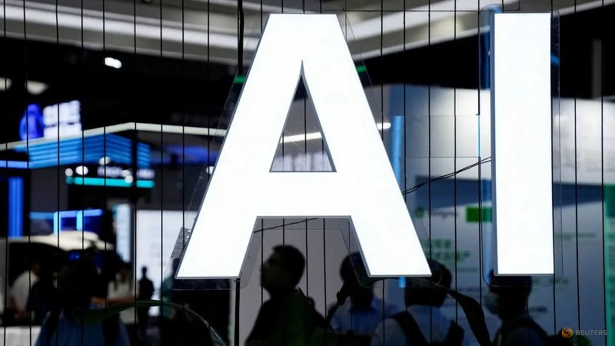 Large 'AI' sign at an artificial intelligence conference, Reuters file photo