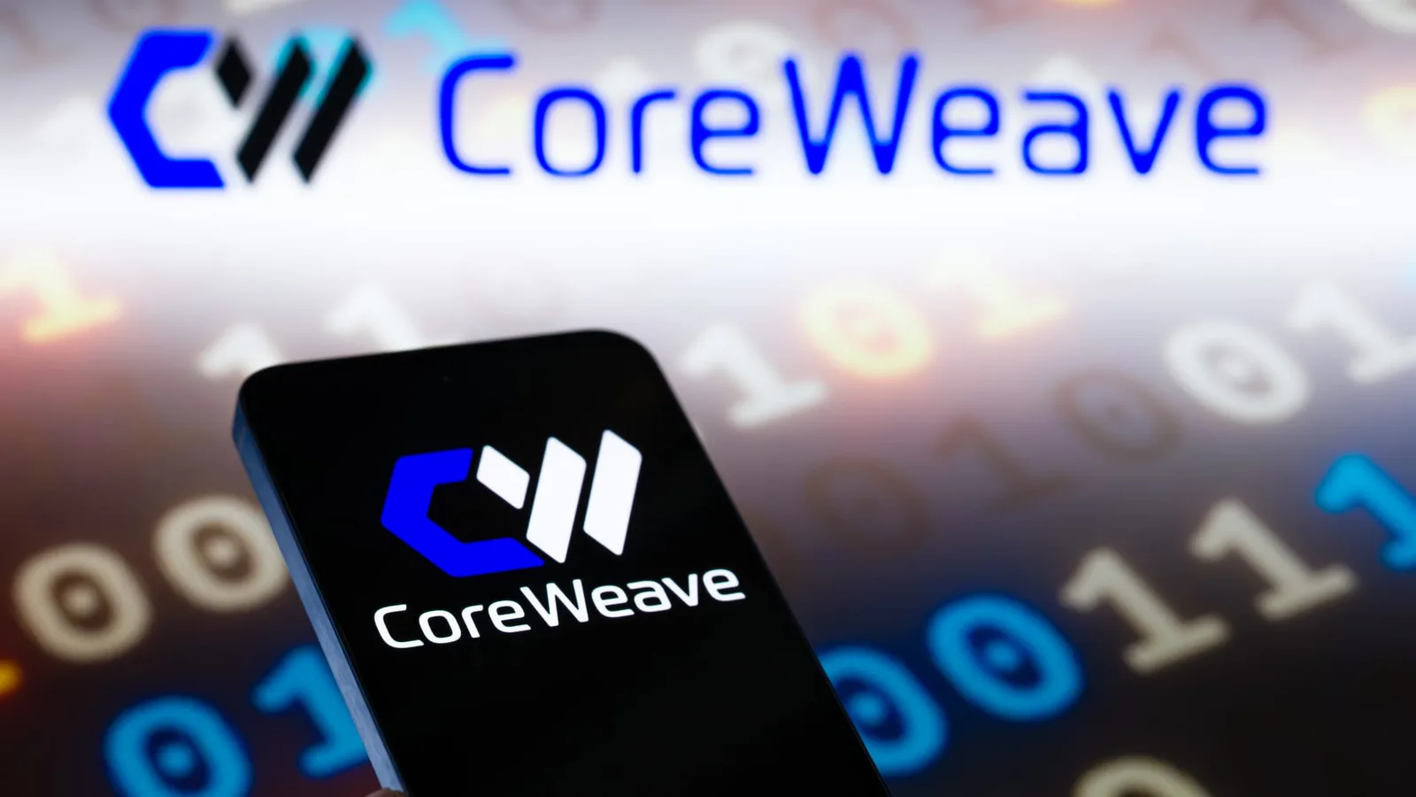 CoreWeave компанийн лого бүхий ухаалаг утасны дэлгэц. Зураг: CNBC