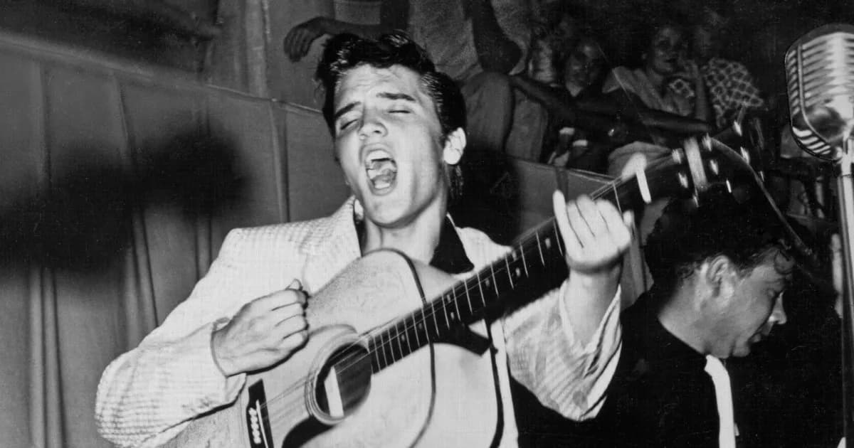 Elvis Presley performing in 1955