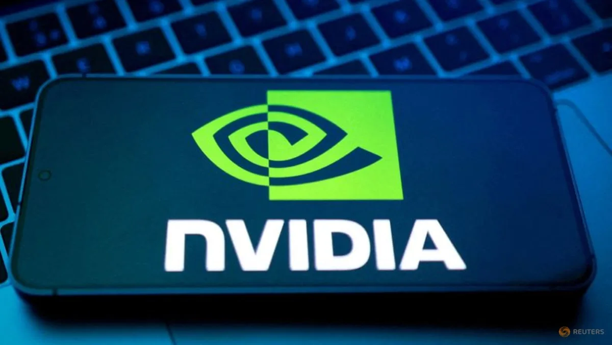 NVIDIA logo on a smartphone screen, Reuters illustration