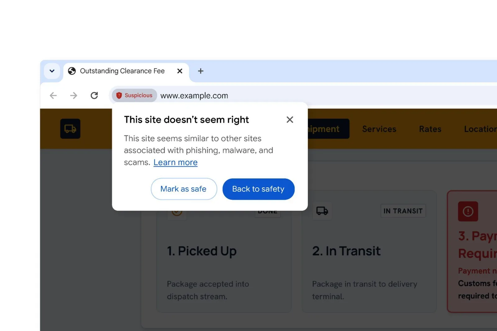 Chrome will now show a warning before you visit ‘suspicious’ sites