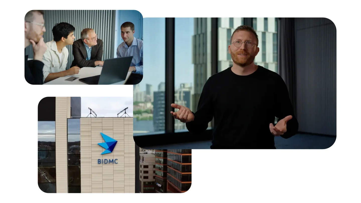 Google AMIE research team and the Beth Israel Deaconess Medical Center building
