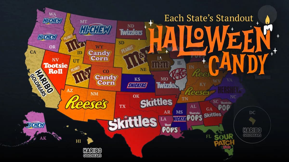 Mapped: Each State’s Standout Halloween Candy