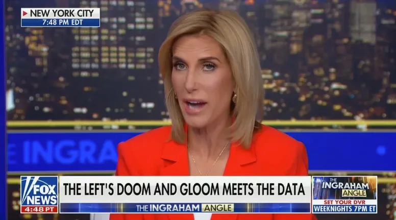 Fox News host Laura Ingraham on “The Ingraham Angle”. Photo: Mediaite