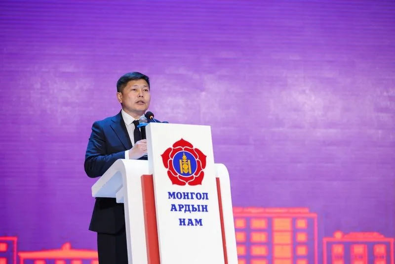 Kh. Nyambaatar speaking at an MPP podium. Photo: iToim.mn