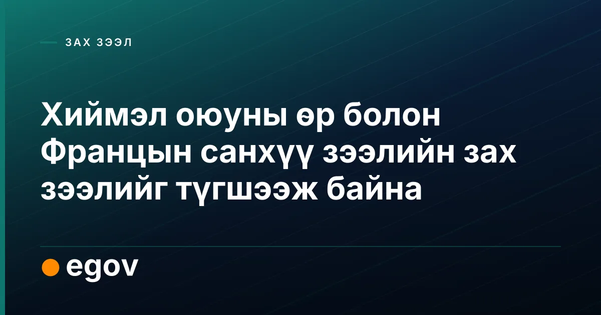 Хиймэл оюуны өр болон Францын санхүү зээлийн зах зээлийг түгшээж байна