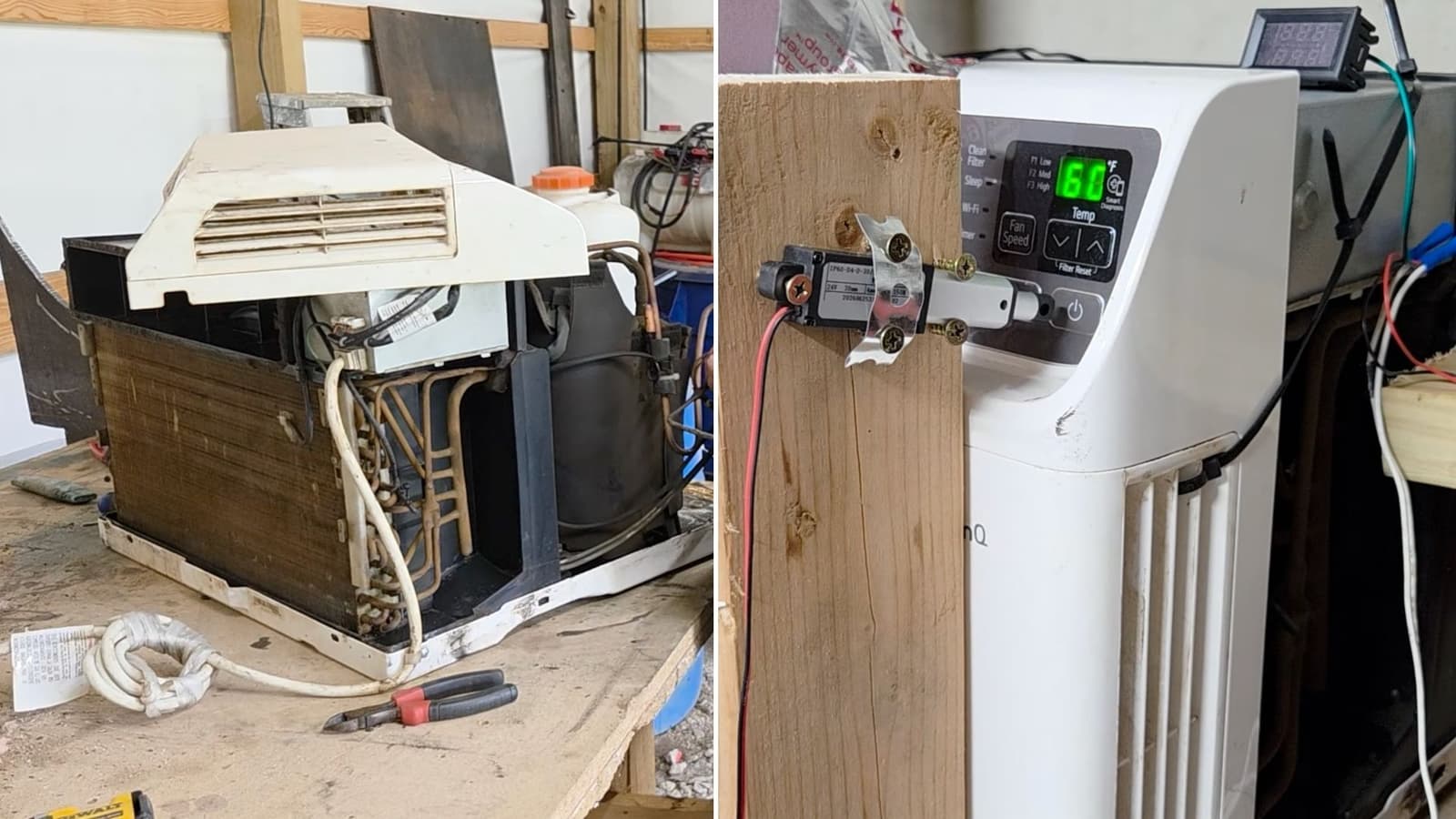 YouTuber turns window AC into a DIY geothermal heat pump supplying 49°F cold air