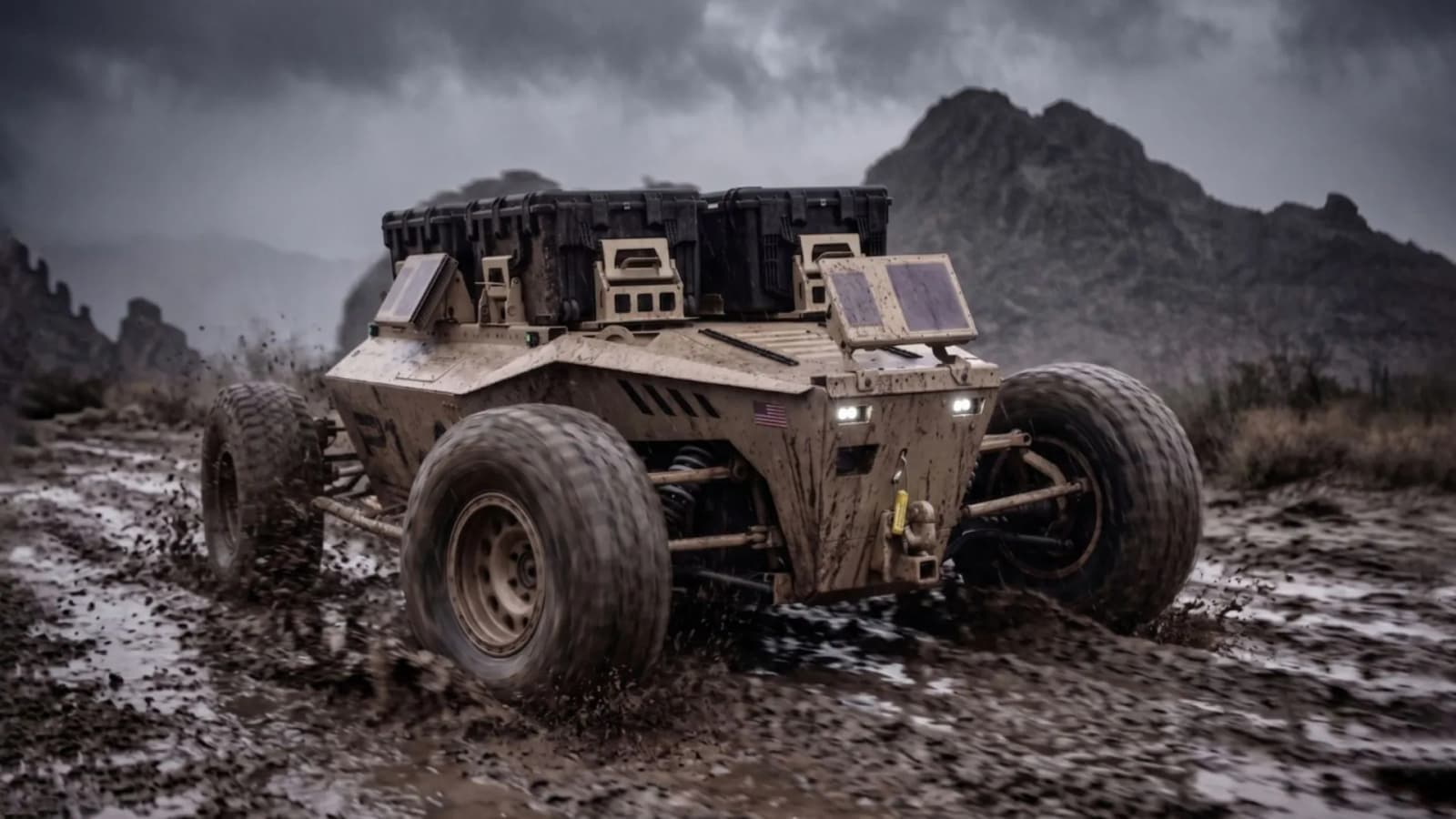 Driverless resupply vehicle pairs 500-mile range with drone-killing shotgun