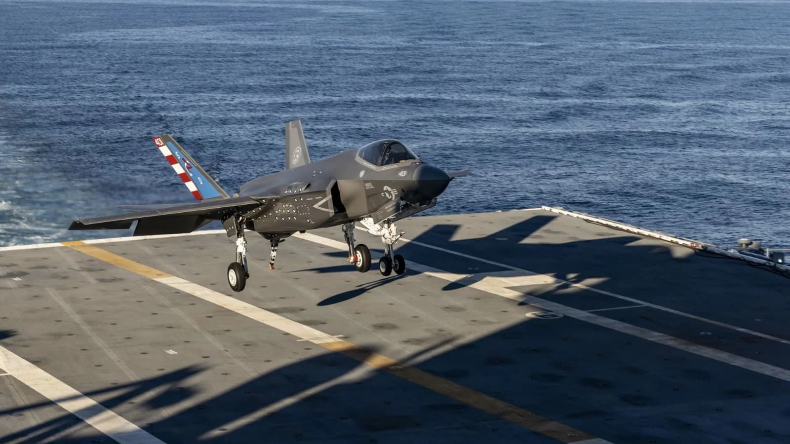 World’s most advanced fighter jet makes arrested landing aboard 100,000-ton aircraft carrier