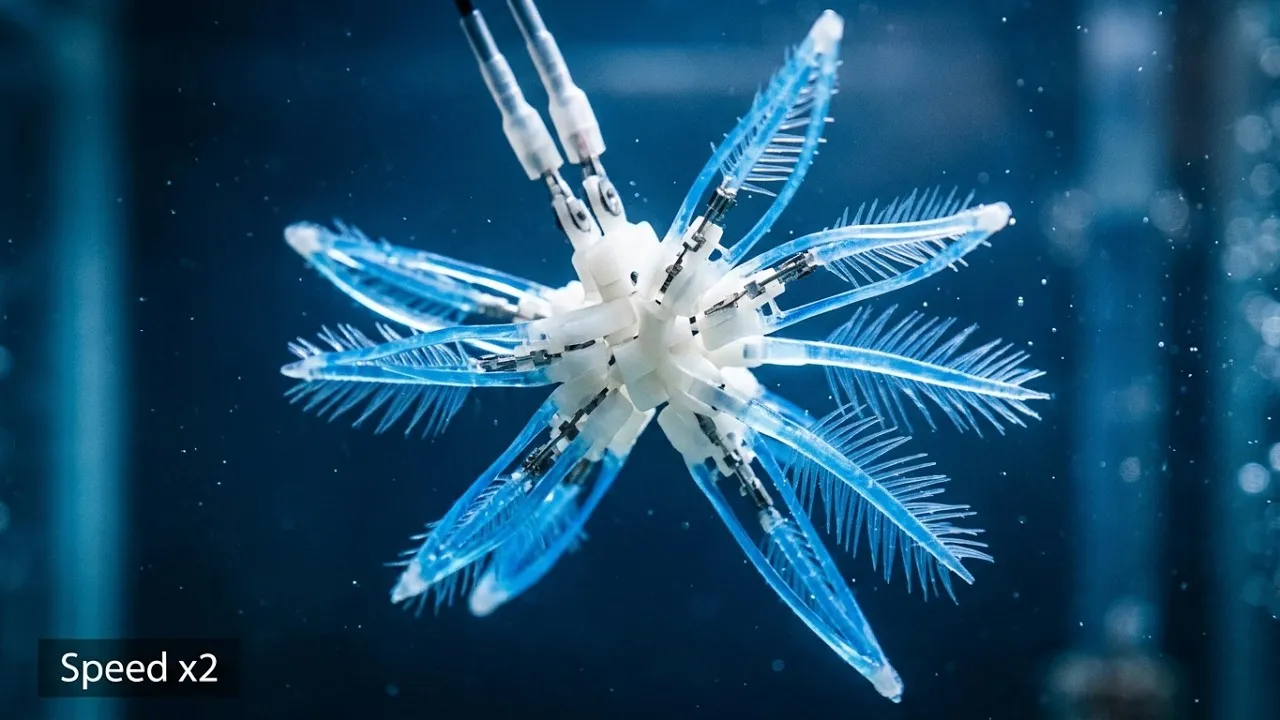 Video: Feather star-inspired robot moves underwater with just two actuators